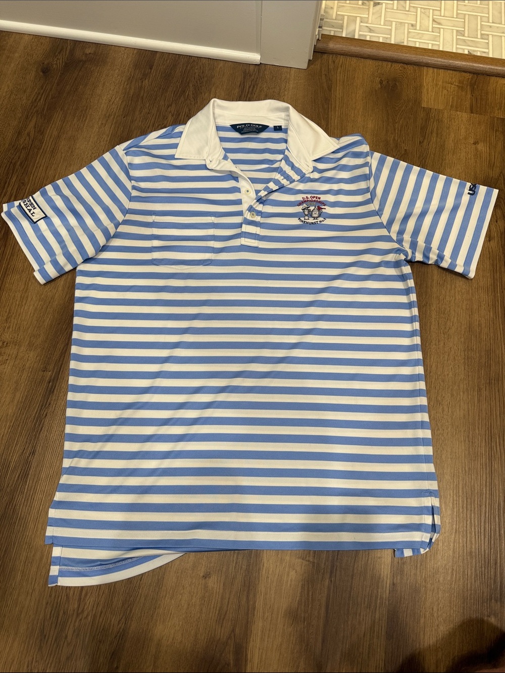 Polo by Ralph Lauren Light Blue and White Striped Polo Shirt